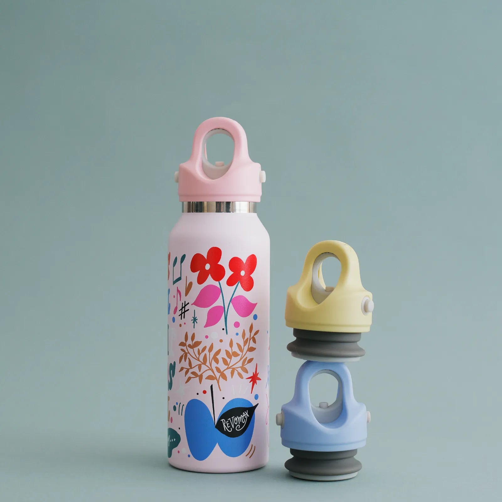 コラボボトル登場。イラストレーターSHOGO SEKINEさんがREVOMAXのために書き下ろしてくださったオリジナルデザインボトル。キャップはお好きにカスタマイズ。新色PalePinkとPaleBlueも追加され全5色