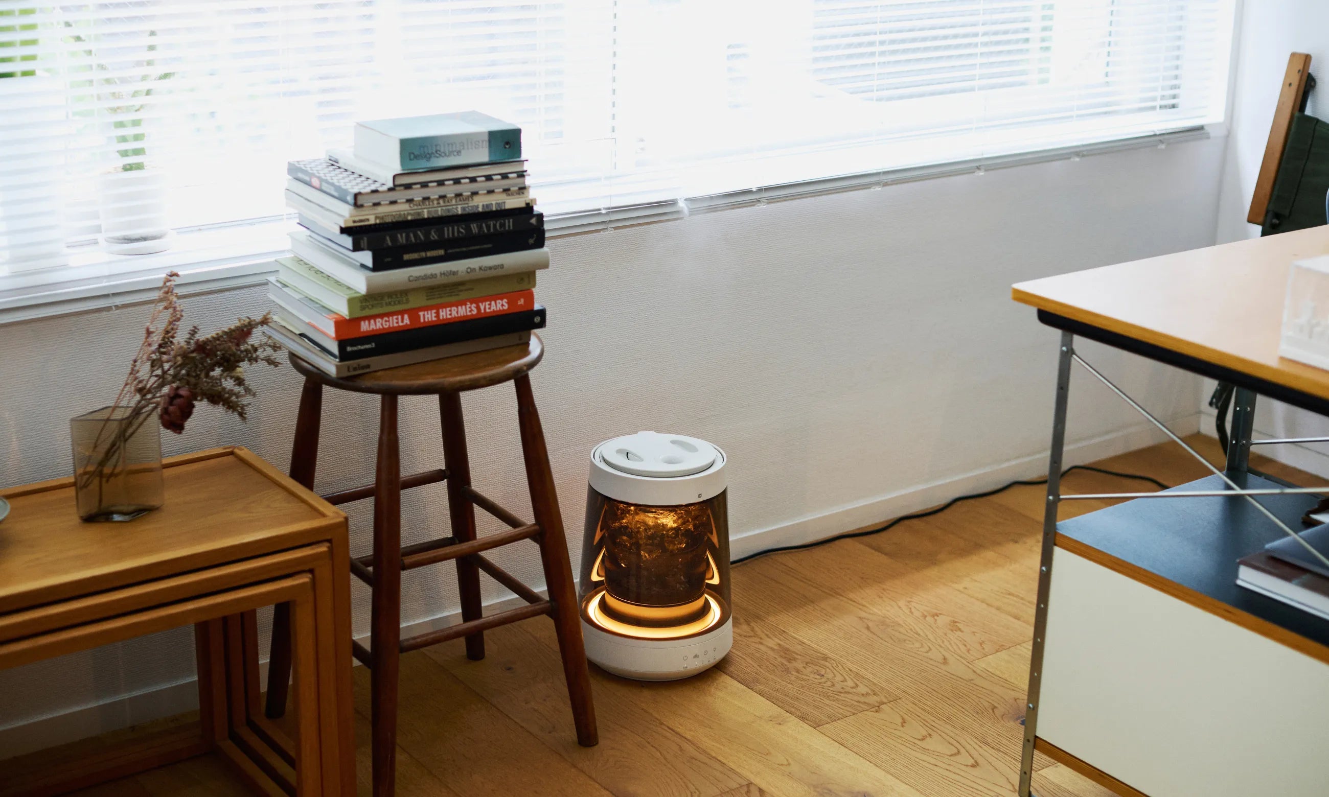 CORED スチーム加湿器 インテリアに馴染む 清潔な加湿 Quadsより使いやすい給水方式 ガラスタンク