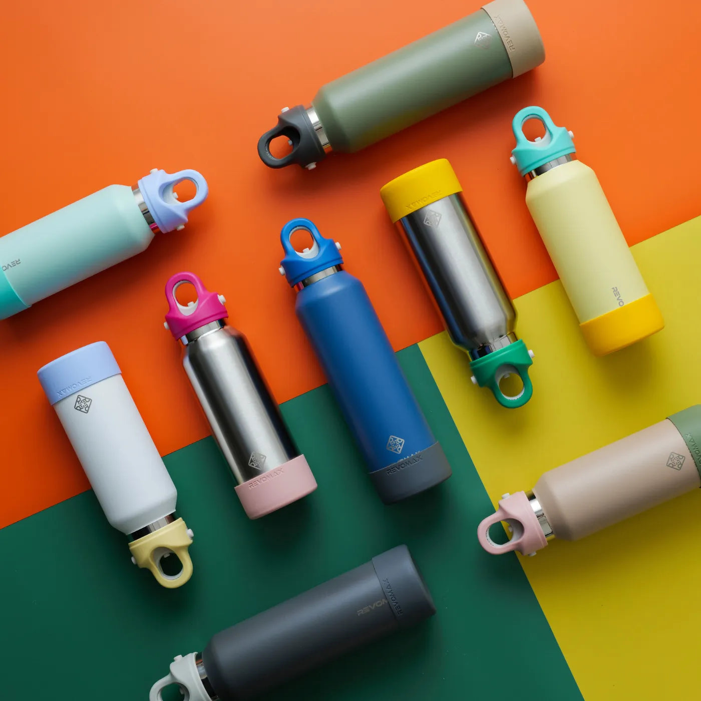 アメリカ、ポートランド発水筒ブランドREVOMAX。水筒本体とキャップ、カバーで1万通り以上のカスタマイズができる水筒REVOMAX。カラーで楽しで、お気に入りのマイボトル見つけよう。